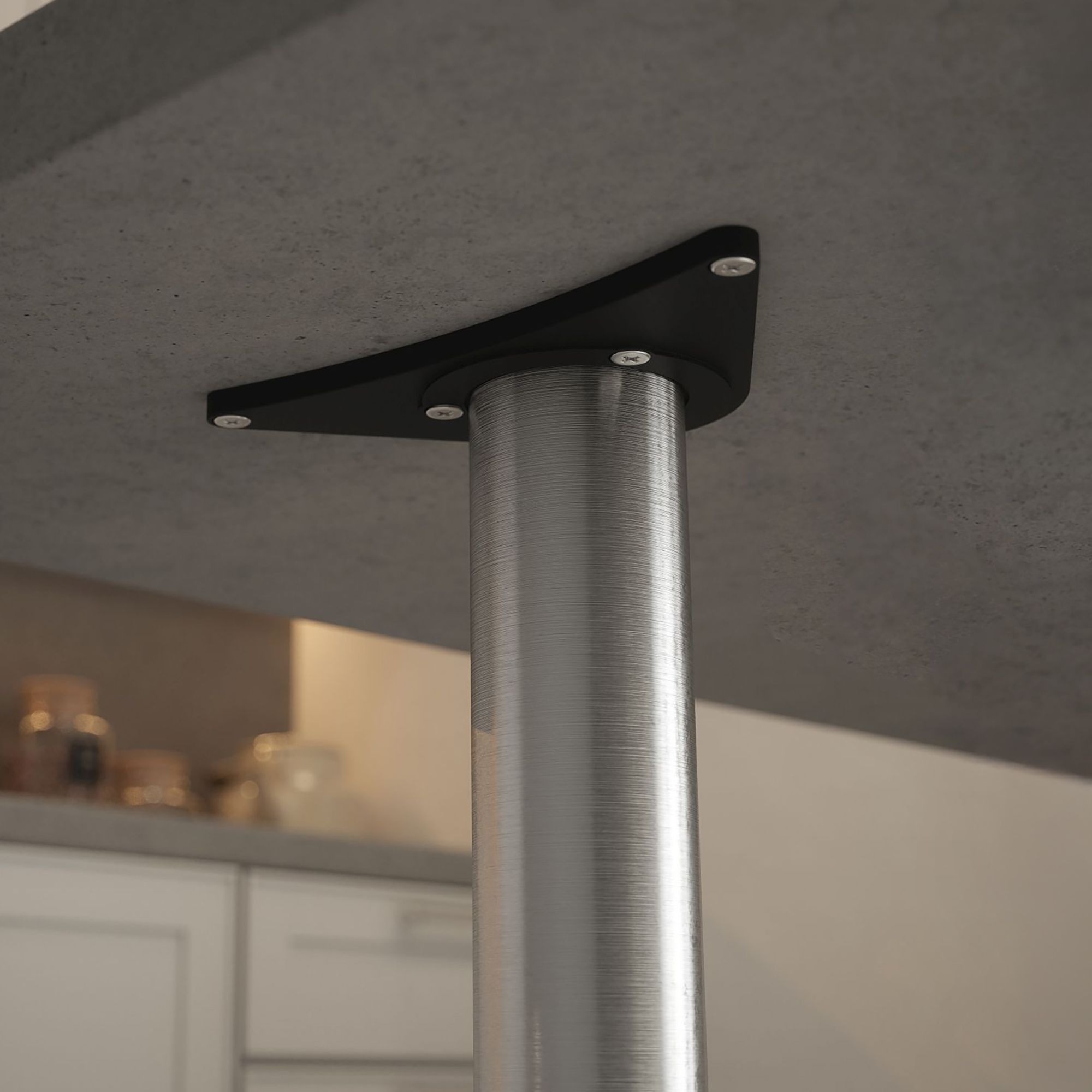 Rothley Brushed Gloss Stainless steel effect Contemporary Straight ...