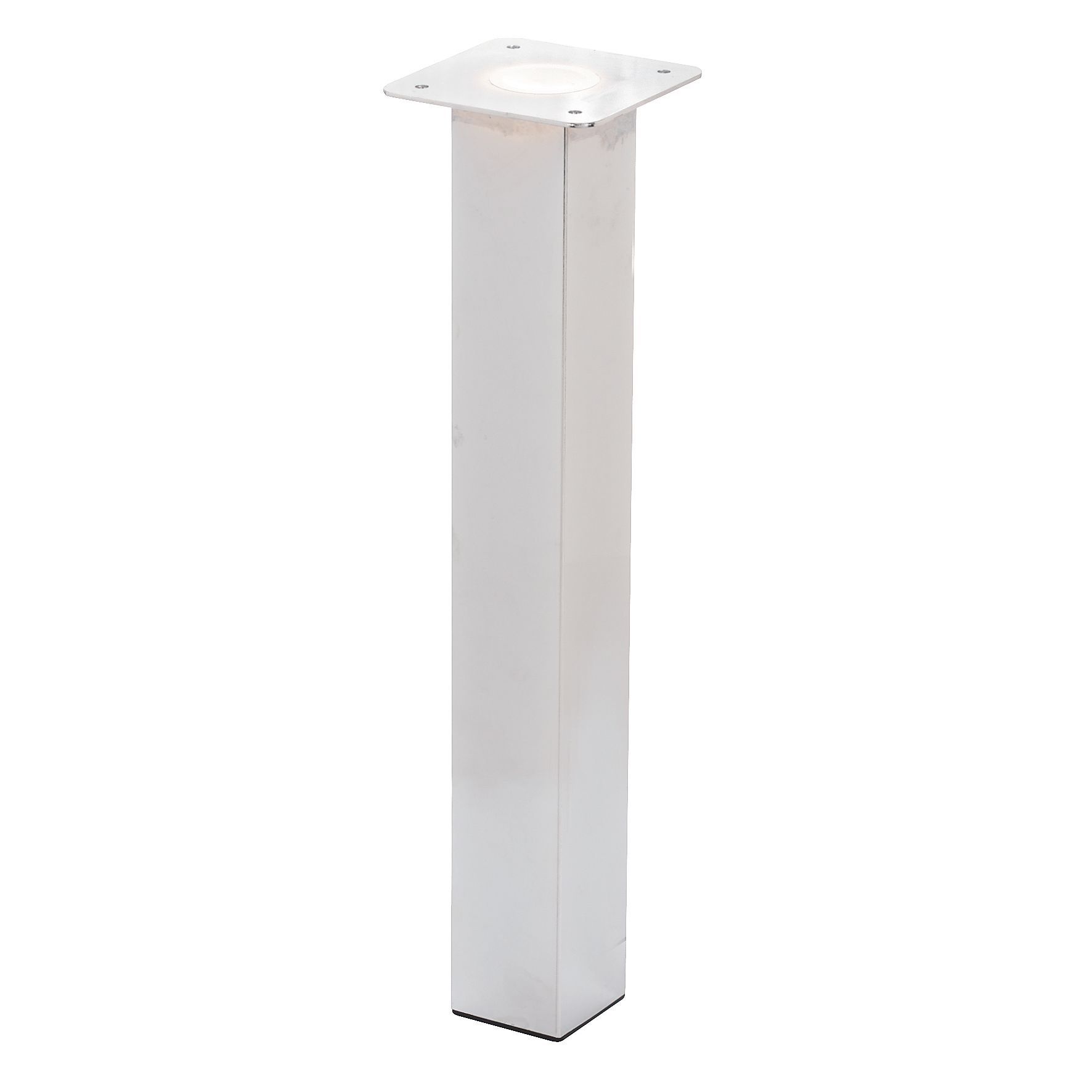 Rothley Chrome effect Designer leg (Dia)50mm (H)370mm