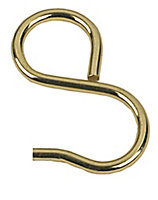 Rothley Colorail Brass-plated Steel Sliding s-hook, Pack of 4