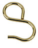 Rothley Colorail Brass-plated Steel Sliding s-hook, Pack of 4