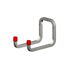 Rothley Galvanised Steel Wall-mounted J-shaped Double Storage hook (D)175mm