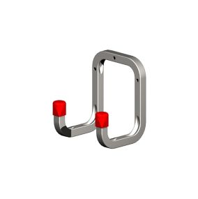 Rothley Galvanised Steel Wall-mounted J-shaped Double Storage hook (H)120mm (D)90mm