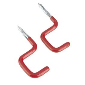 Rothley Multipurpose Red Steel Small Storage hook (D)90mm, Pack of 2