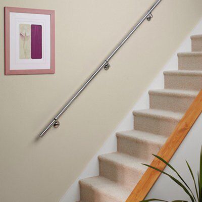 Rothley Polished Chrome effect Chrome-plated Handrail flat cap, Pack of 2
