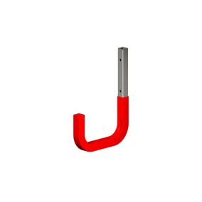 Rothley Red Steel Wall-mounted J-shaped Storage hook (D)150mm