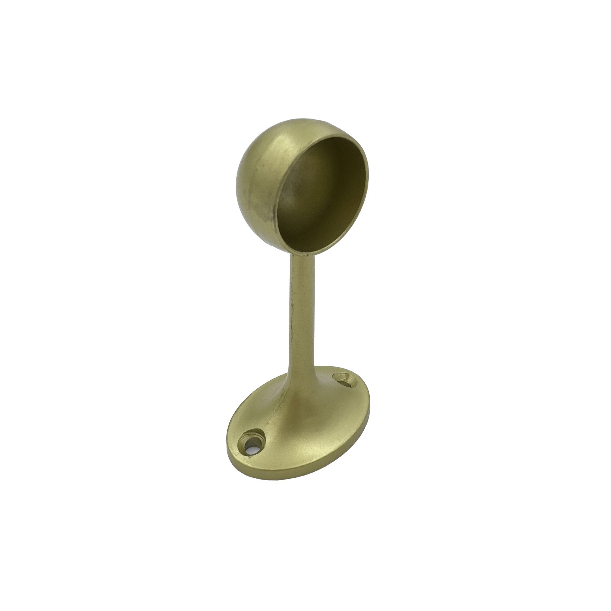 Rothley Satin Brass effect Zinc alloy Rail end bracket (Dia)25mm