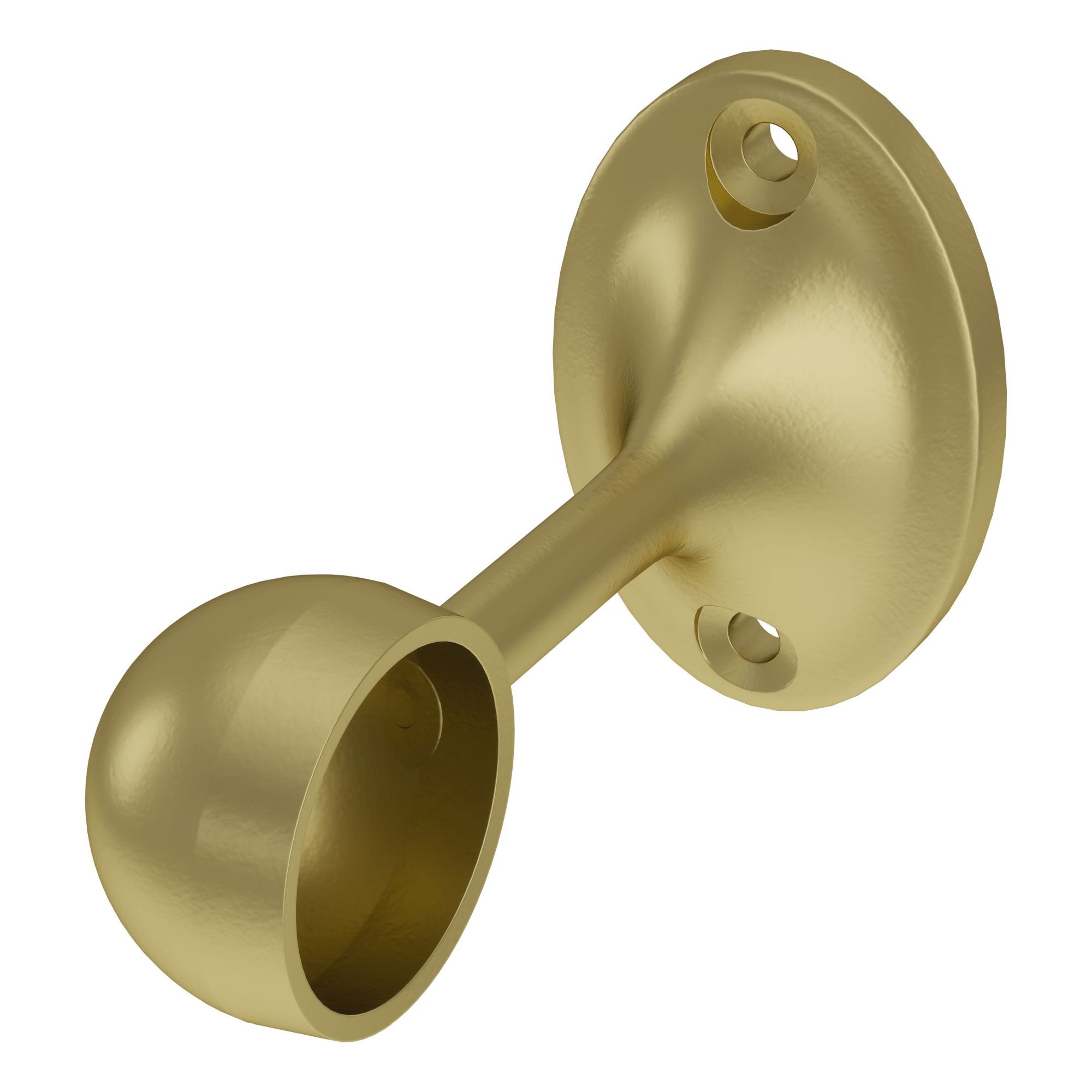 Rothley Satin Brass effect Zinc alloy Rail end bracket (Dia)25mm