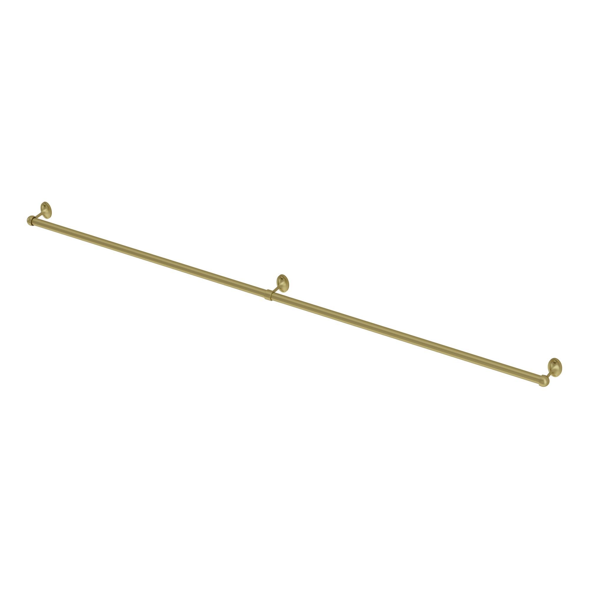 Rothley Satin Brass effect Zinc alloy Rail end bracket (Dia)25mm