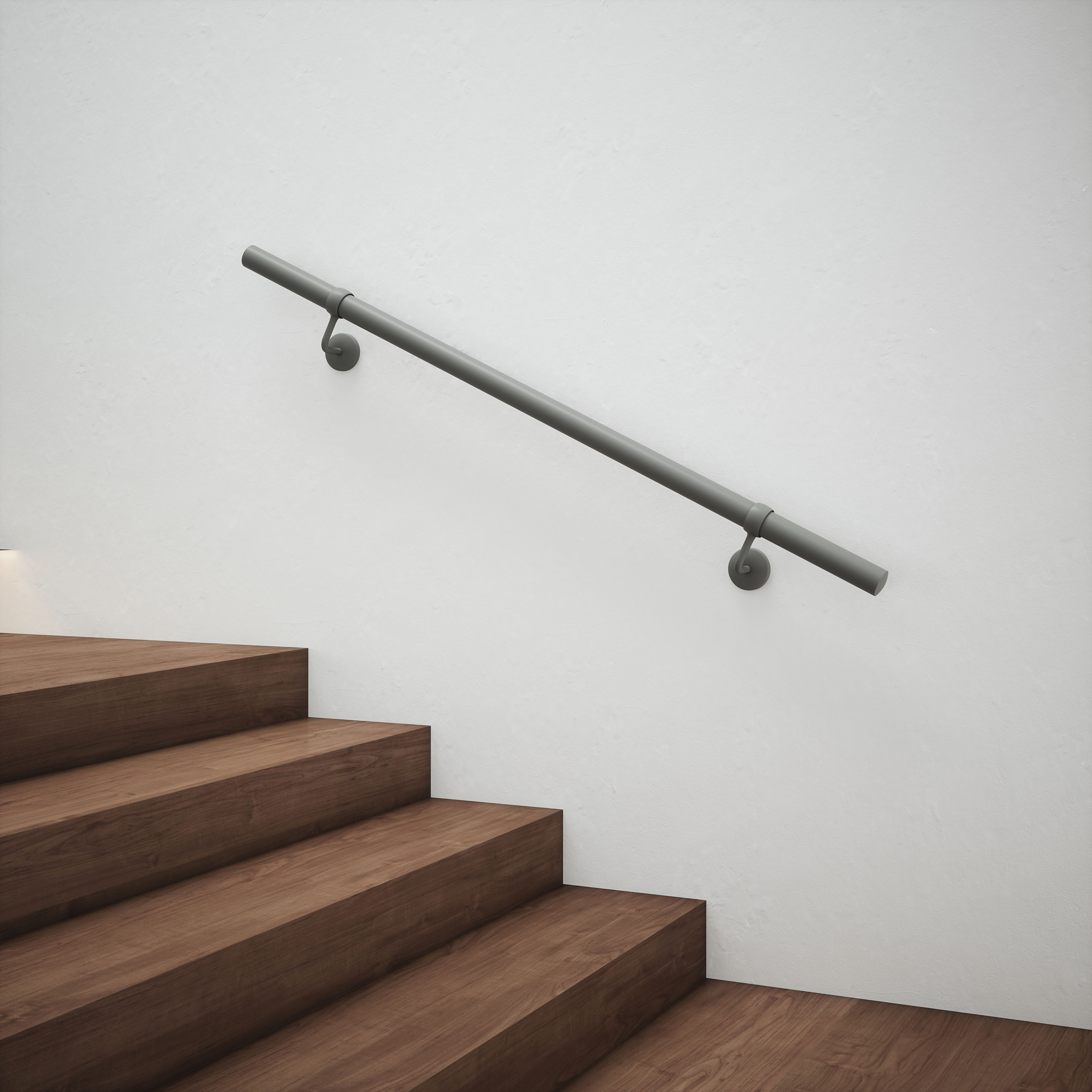 Rothley Textured Grey Steel Rounded Handrail kit, (L)1.2m (D)40mm