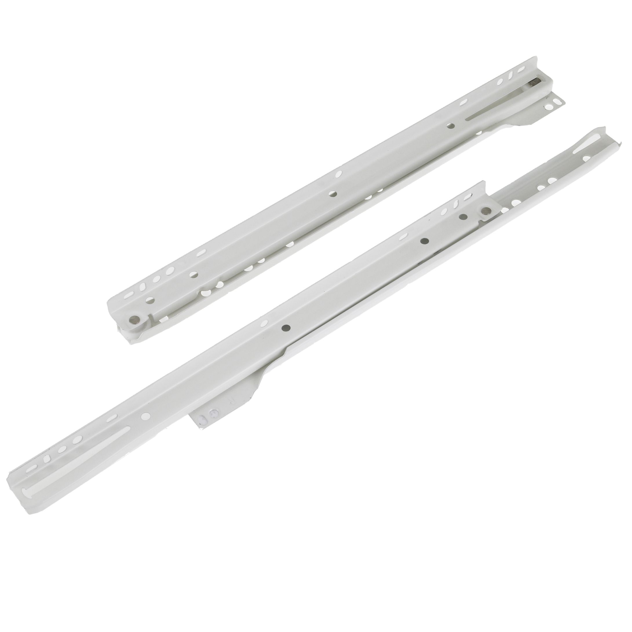 Rothley White Self-close Bottom-fixed Drawer runner (L)350mm, Pack of 2