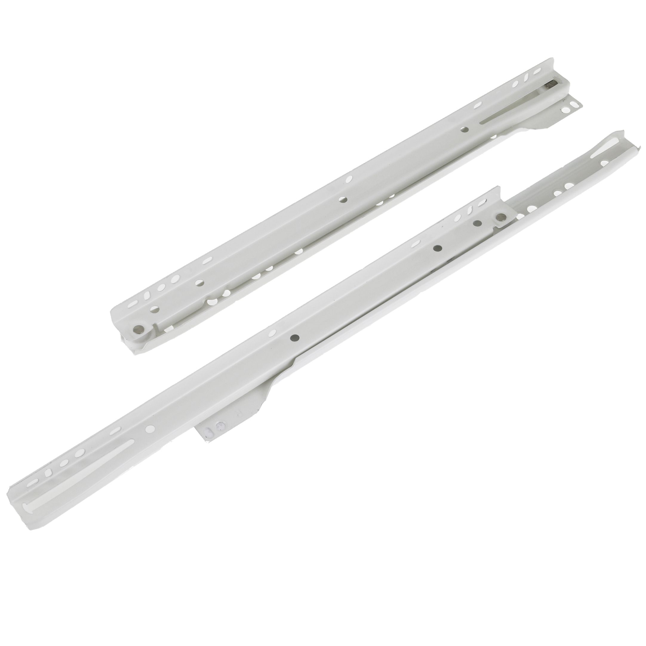 Rothley White Self-close Bottom-fixed Drawer runner (L)400mm, Pack of 2