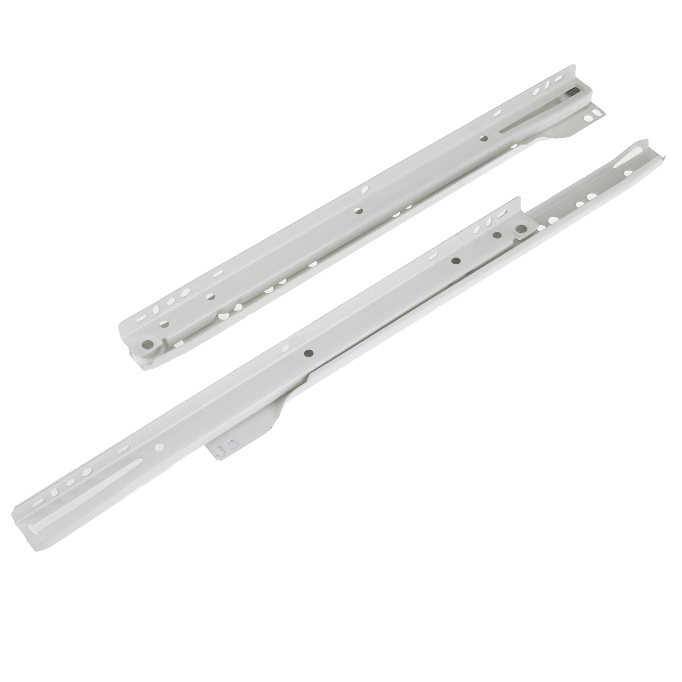 Rothley White Self-close Bottom-fixed Drawer runner (L)500mm, Pack of 2