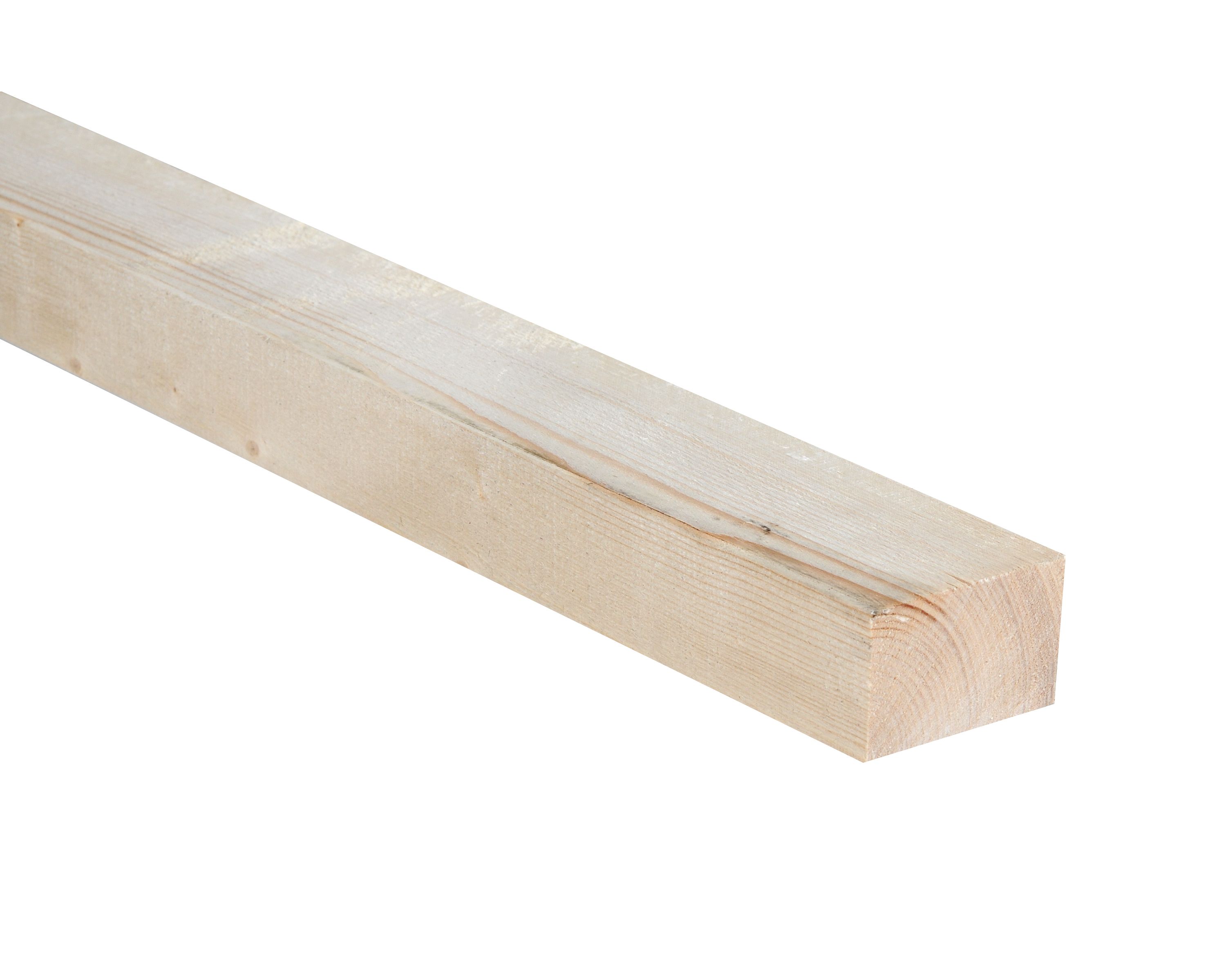 Rough Sawn Whitewood spruce Stick timber (L)2.4m (W)75mm (T)63mm, Pack of 4