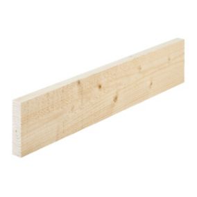 Rough sawn Whitewood spruce Timber (L)2.4m (W)150mm (T)25mm, Pack of 6