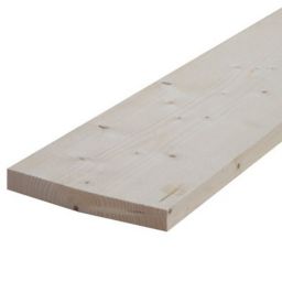 Rough sawn Whitewood spruce Timber (L)2.4m (W)200mm (T)25mm
