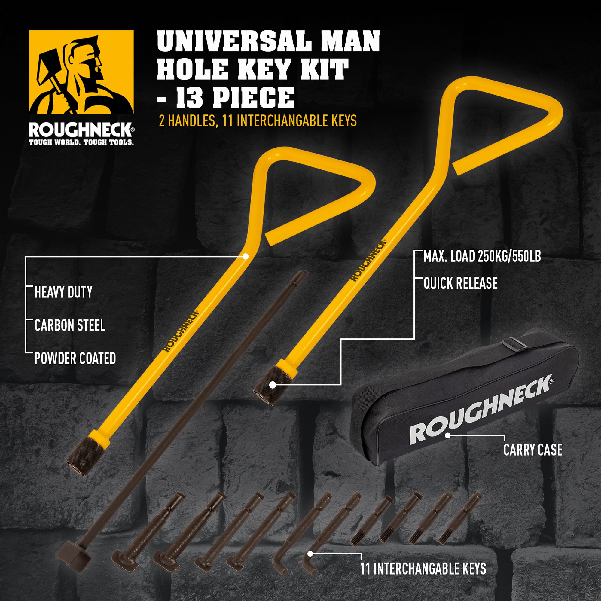 Roughneck Manhole cover key Set