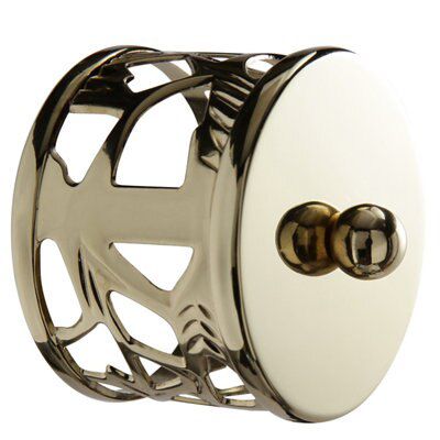 Round Brass effect Metal Filigree handrail end cap (L)43mm (Dia)60mm (W)60mm, Pack of 2