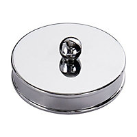 Round Chrome effect Metal Short Handrail end cap (L)60mm (Dia)60mm (W)60mm, Pack of 2