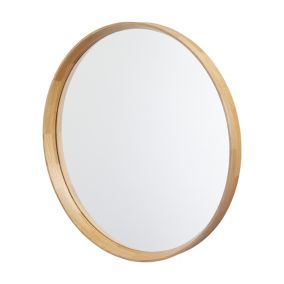 Round Wall-mounted Framed mirror, (H)61.5cm (W)61.5cm