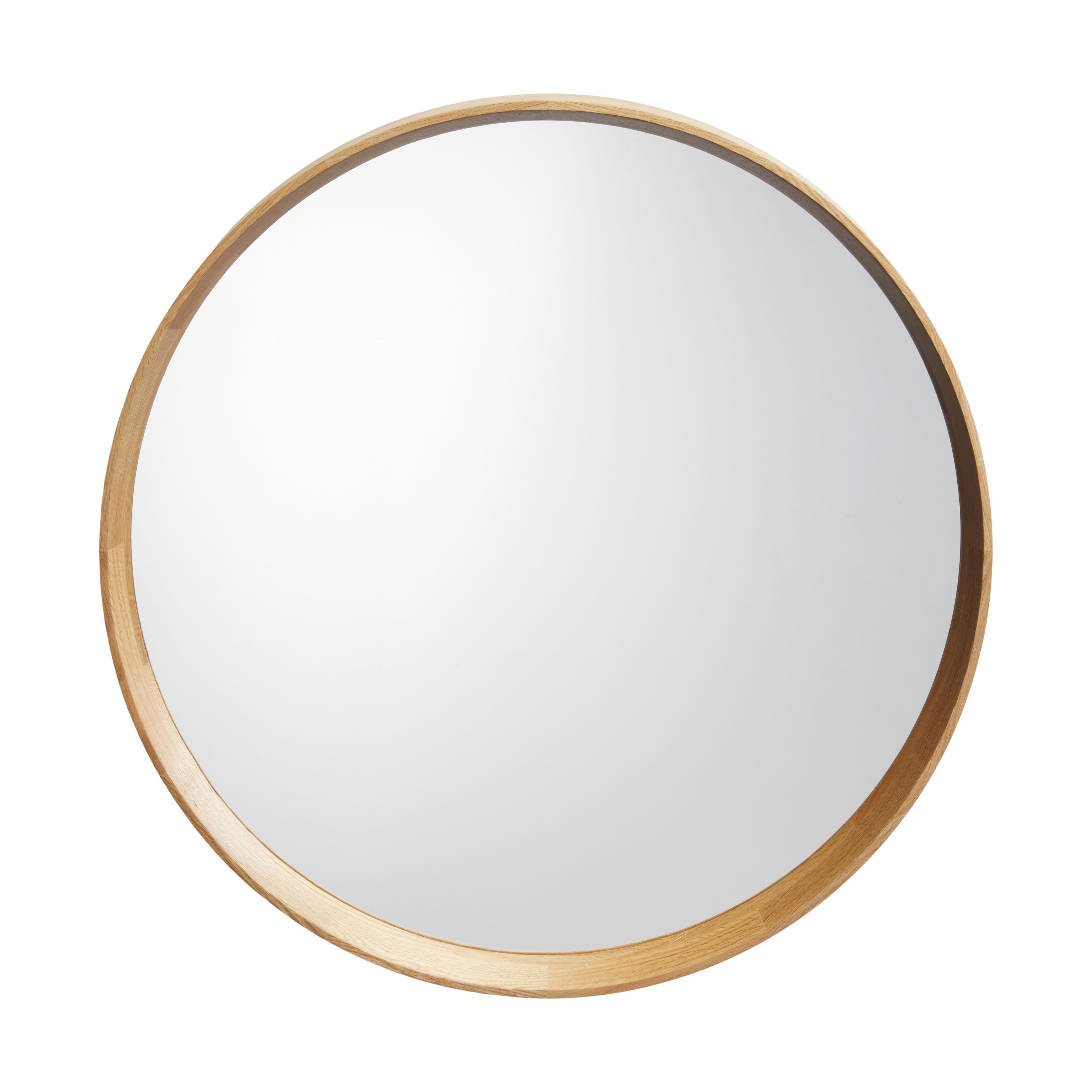 Round Wall-mounted Framed mirror, (H)61.5cm (W)61.5cm