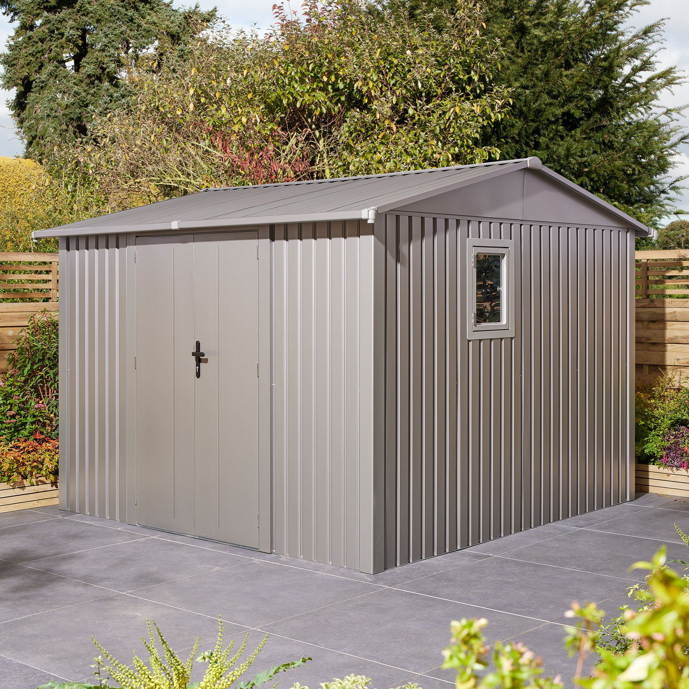 Rowlinson Brentvale 10x10 ft Apex Metal 2 door Shed