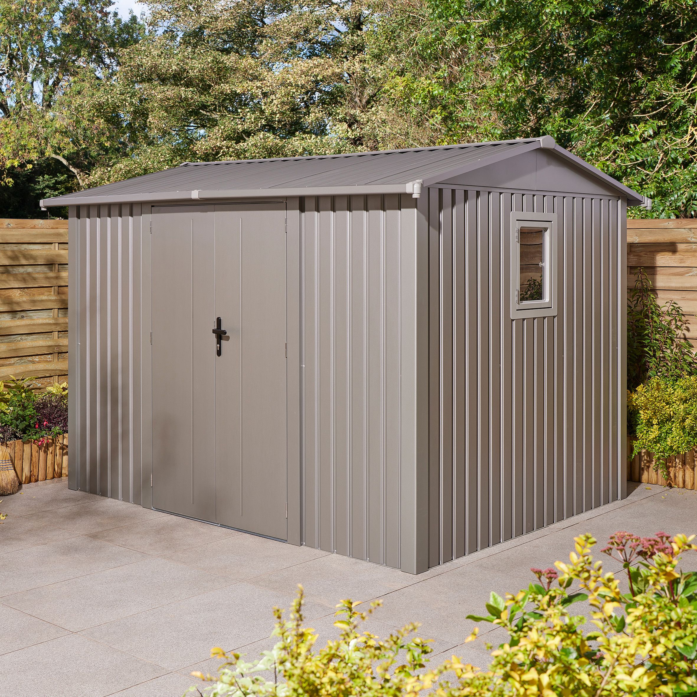 Rowlinson Brentvale 10x8 ft Apex Metal 2 door Shed