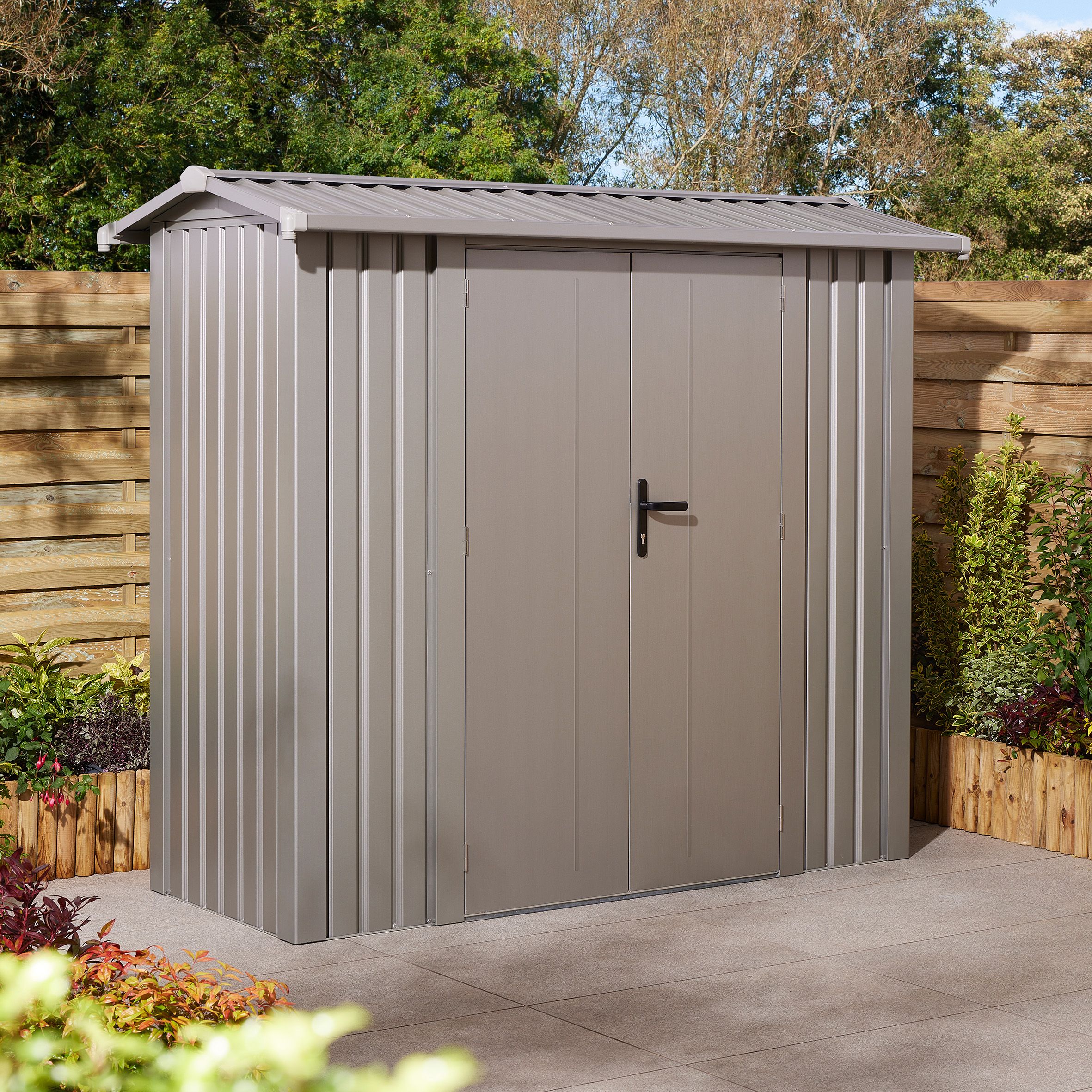 Rowlinson Brentvale 8x4 ft Apex Metal 2 door Shed