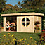 Rowlinson Connor 8x17 Toughened glass Pent Shiplap Wooden Summer house (Base included)