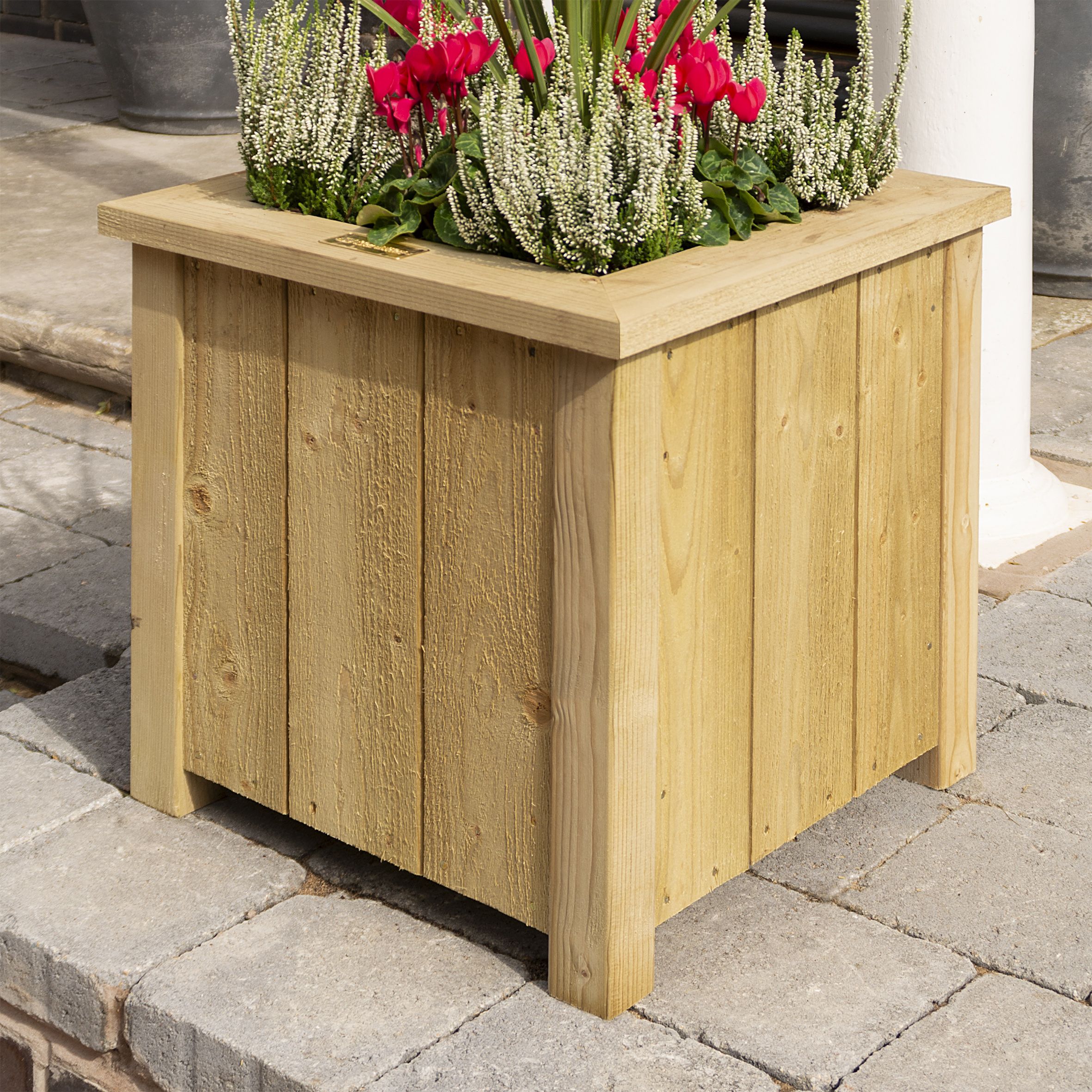 Rowlinson Heritage 30L Wooden Square Planter (H)42cm (W)40cm (D)43cm