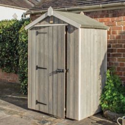 Rowlinson Heritage 4x3 Apex Grey Wooden Shed with floor
