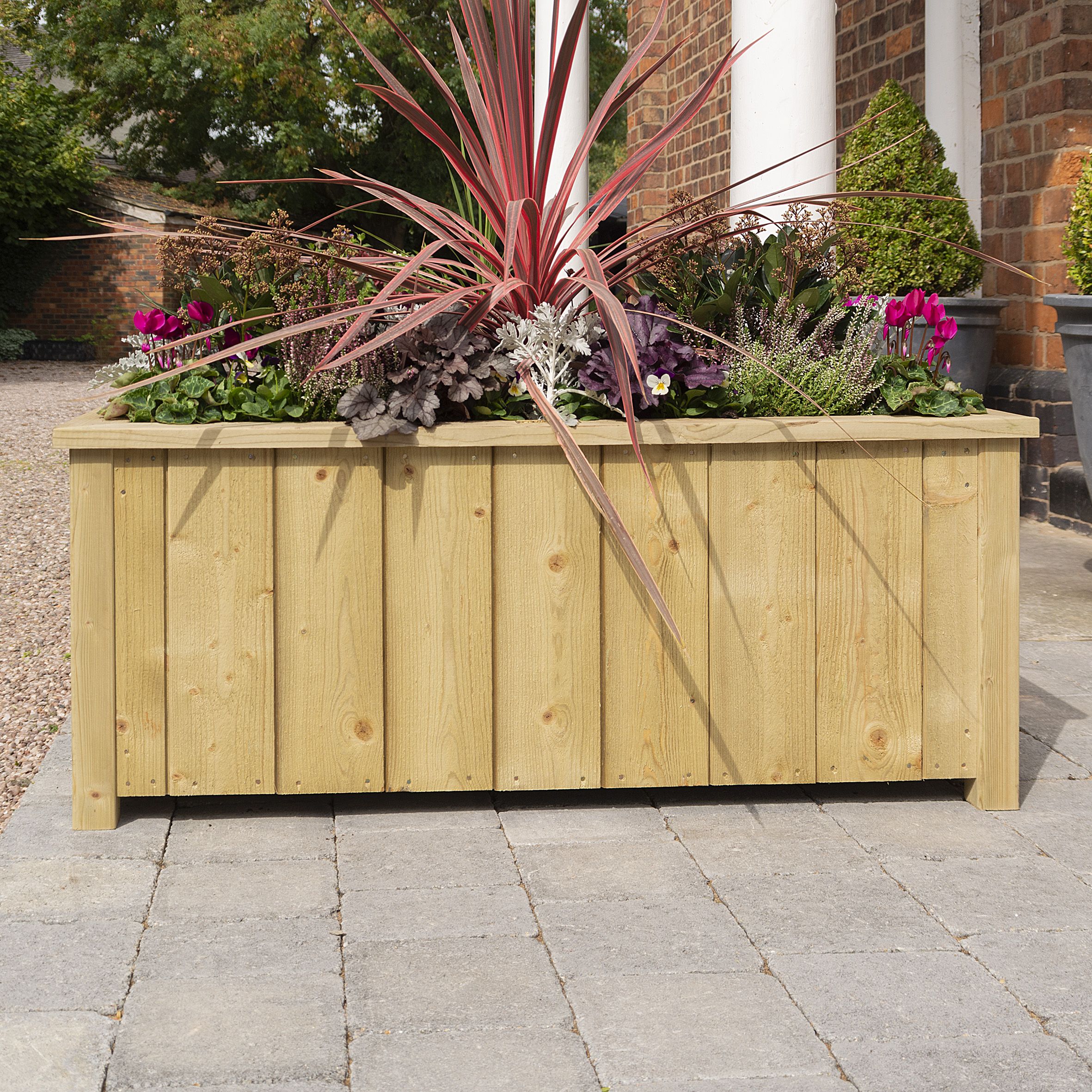 Rowlinson Heritage 90L Wooden Rectangular Planter (H)42cm (W)100cm (D)43cm