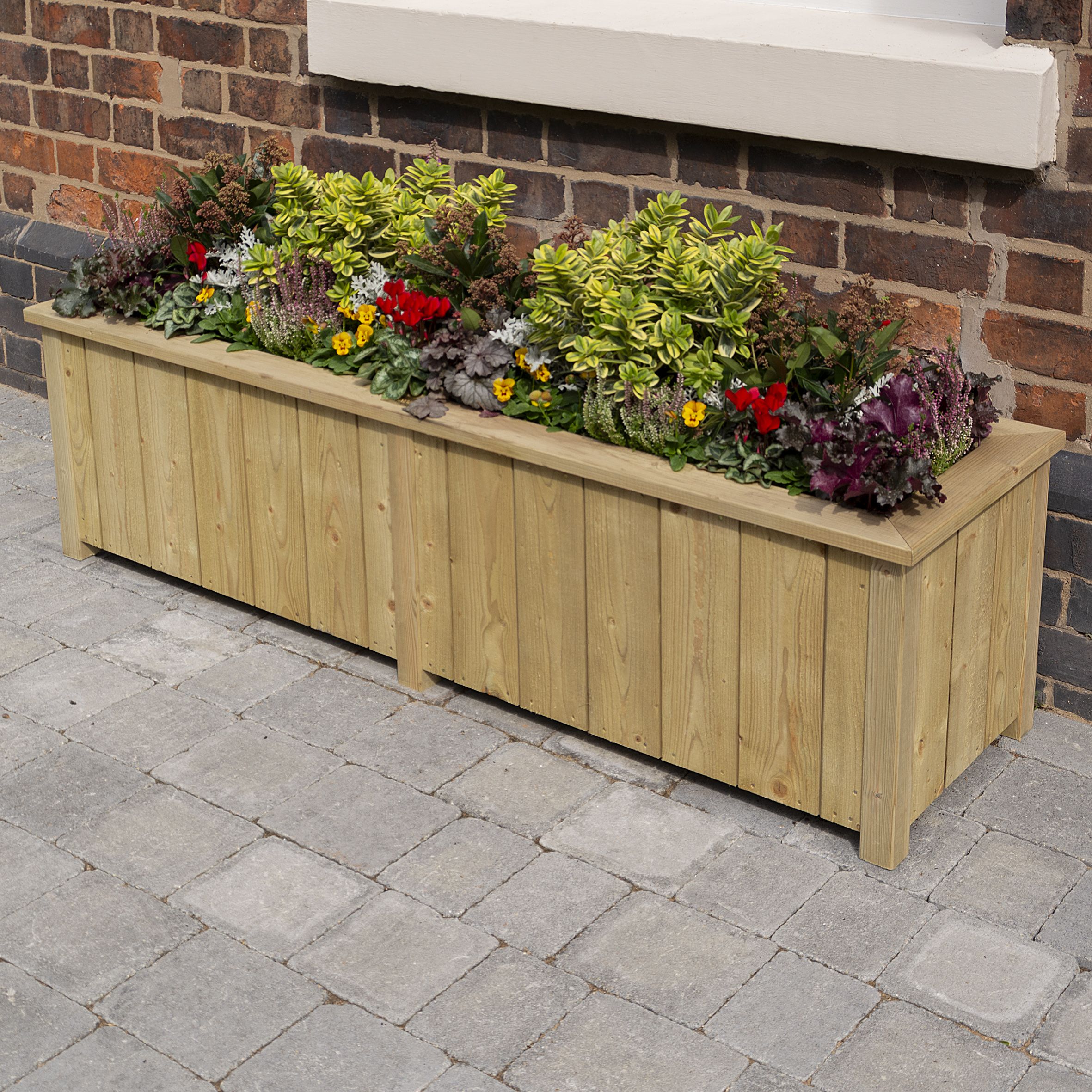 Rowlinson Heritage Rectangular Softwood Planter 139L (W)150cm