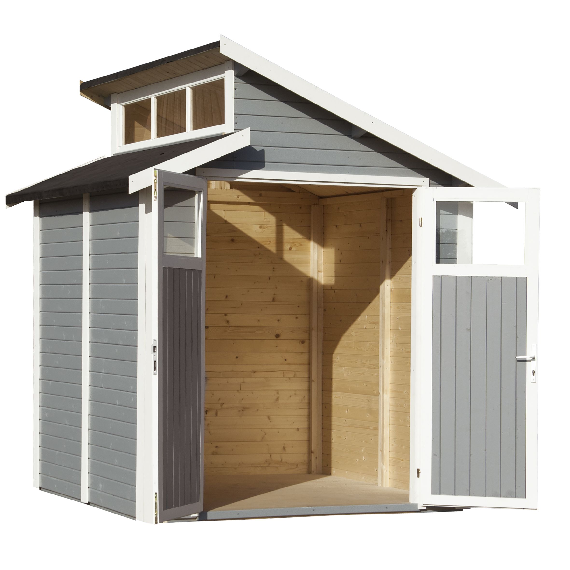 Rowlinson Paramount Buildings 7x7 Pent Kiln Dried Tongue Groove Grey 