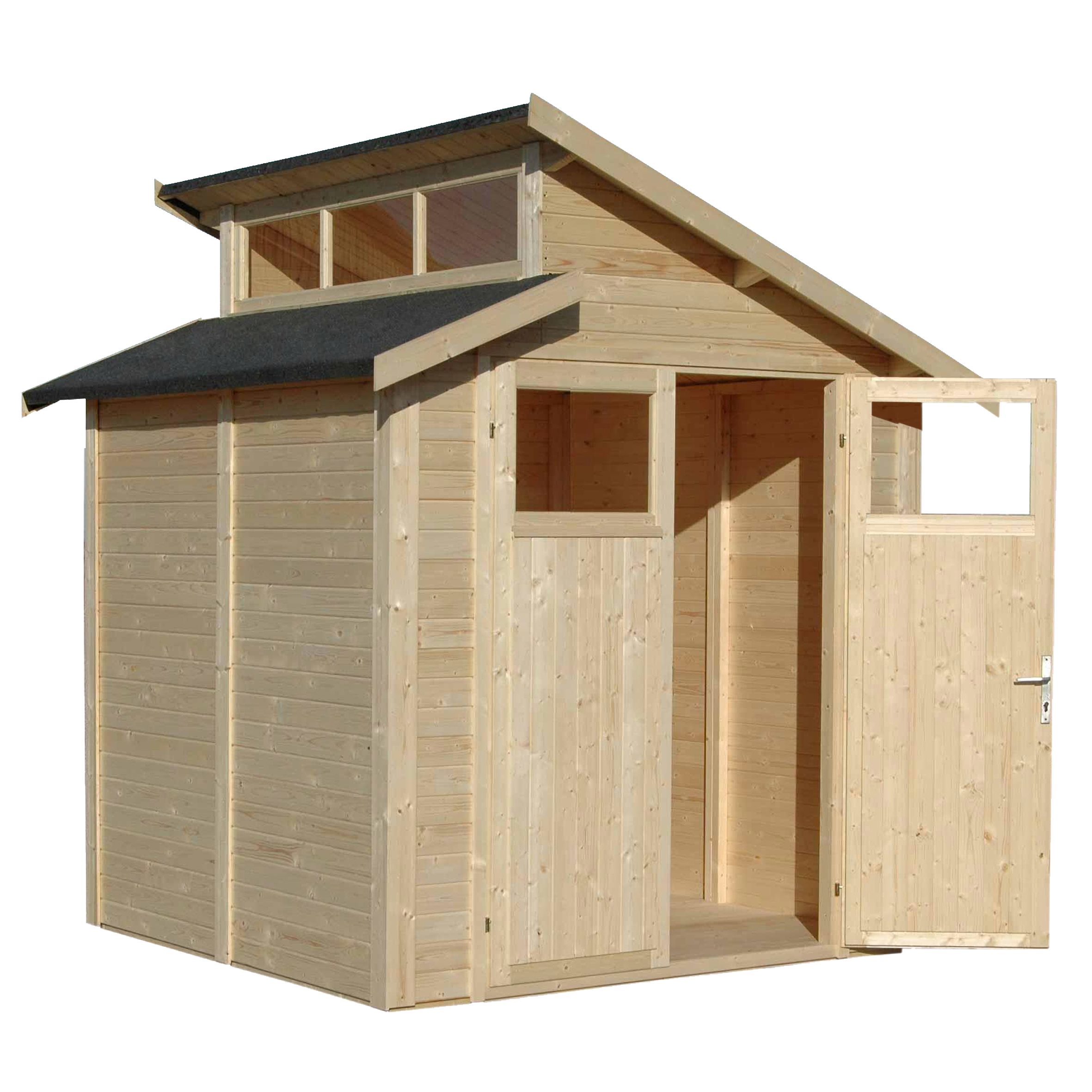 Rowlinson Paramount Buildings Tongue & groove 7x7 ft Pent Wooden Kiln dried 2 door Shed with floor & 3 windows