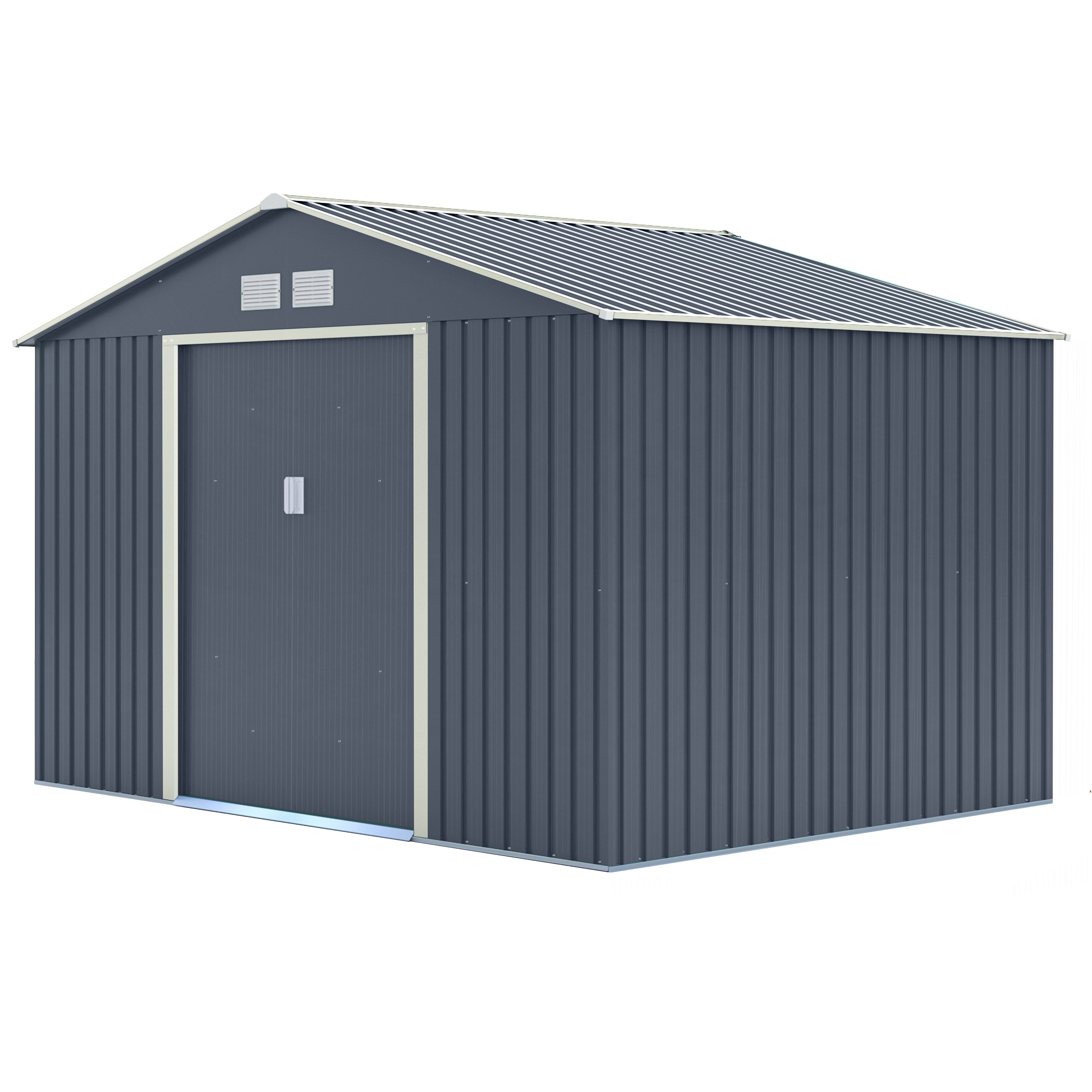 Rowlinson Trentvale 10x8 Ft Apex Dark Grey Metal 2 Door Shed | DIY At B&Q