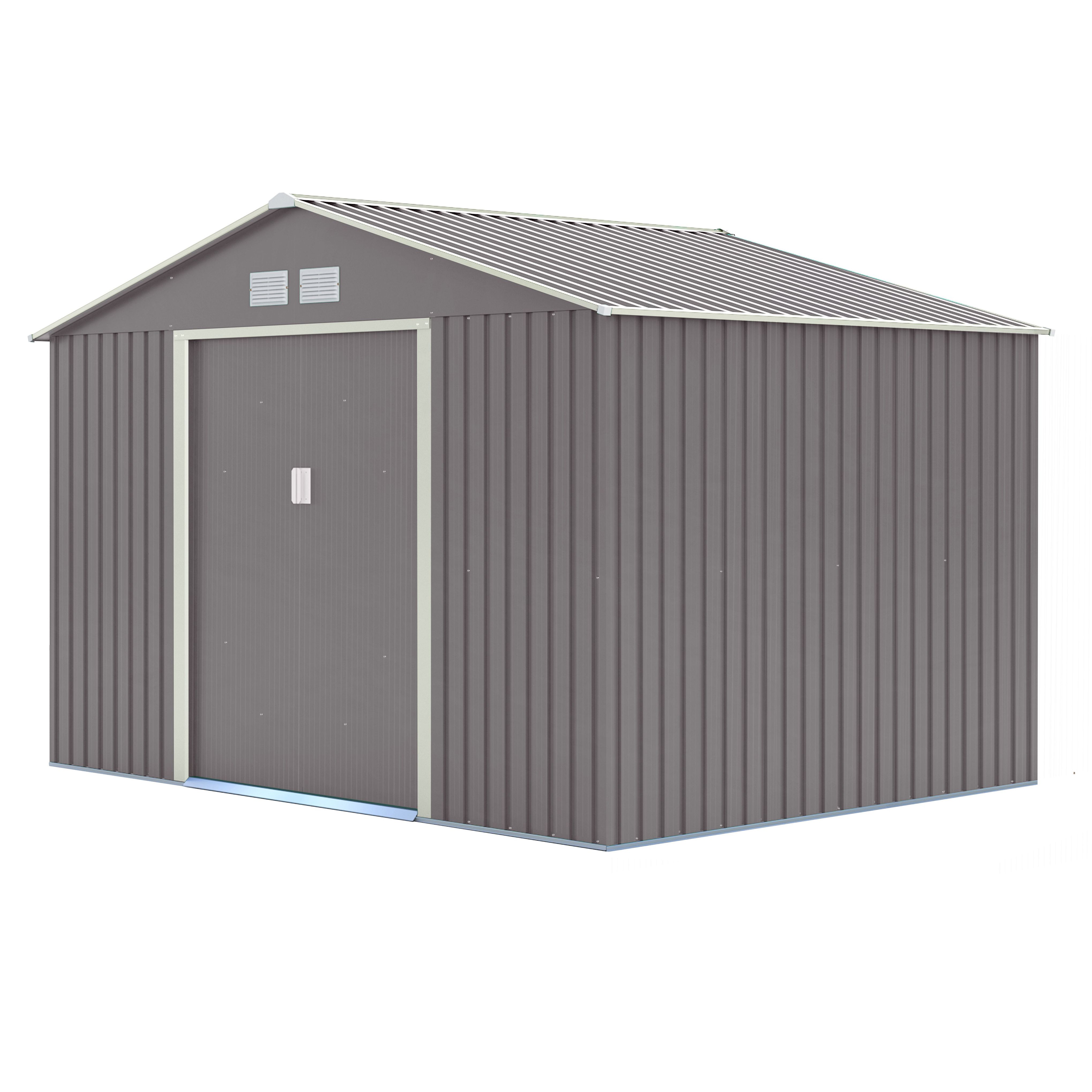 Rowlinson Trentvale 10x8 ft Apex Light grey Metal 2 door Shed | DIY at B&Q