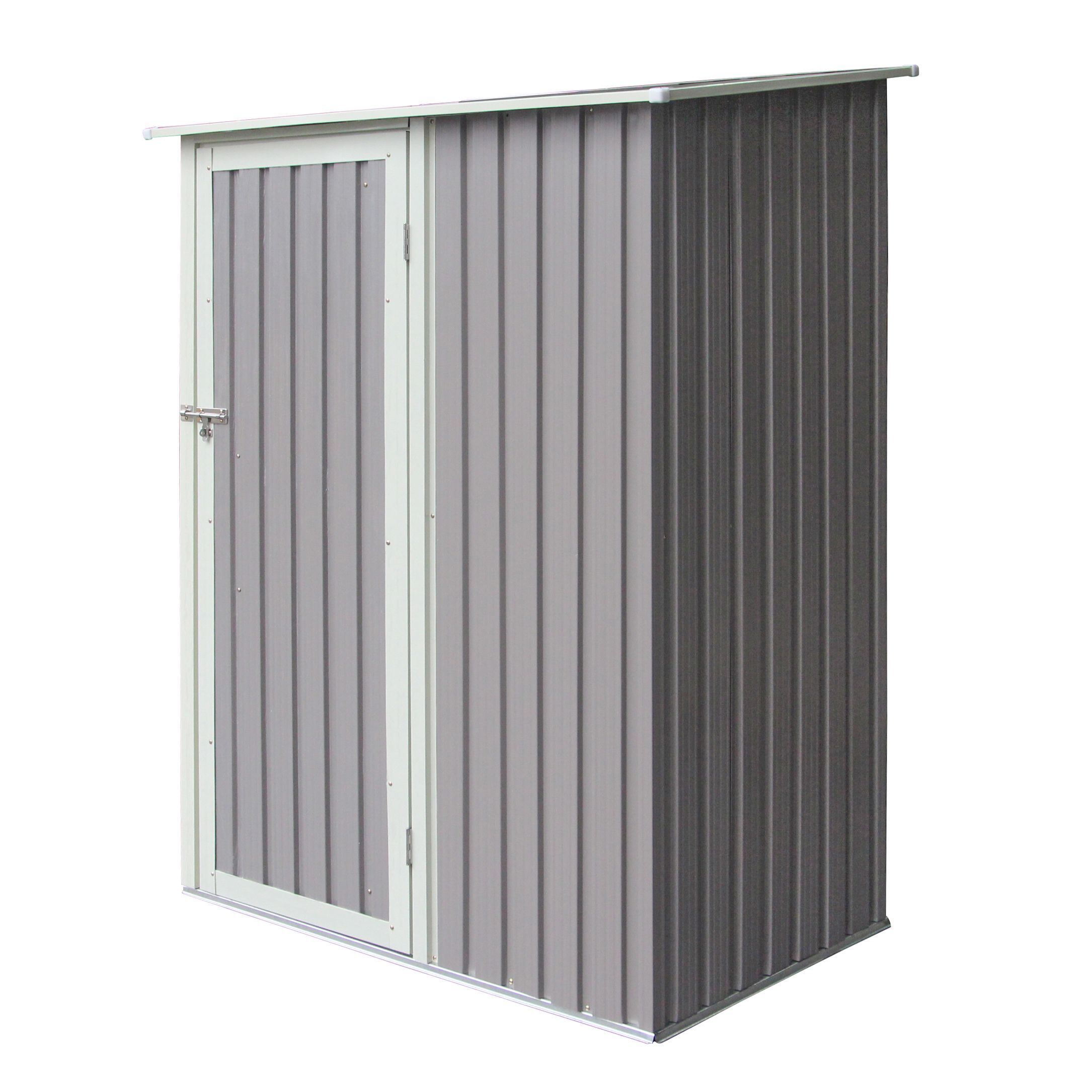 Rowlinson Trentvale 5x3 Ft Pent Light Grey Metal Shed | DIY At B&Q