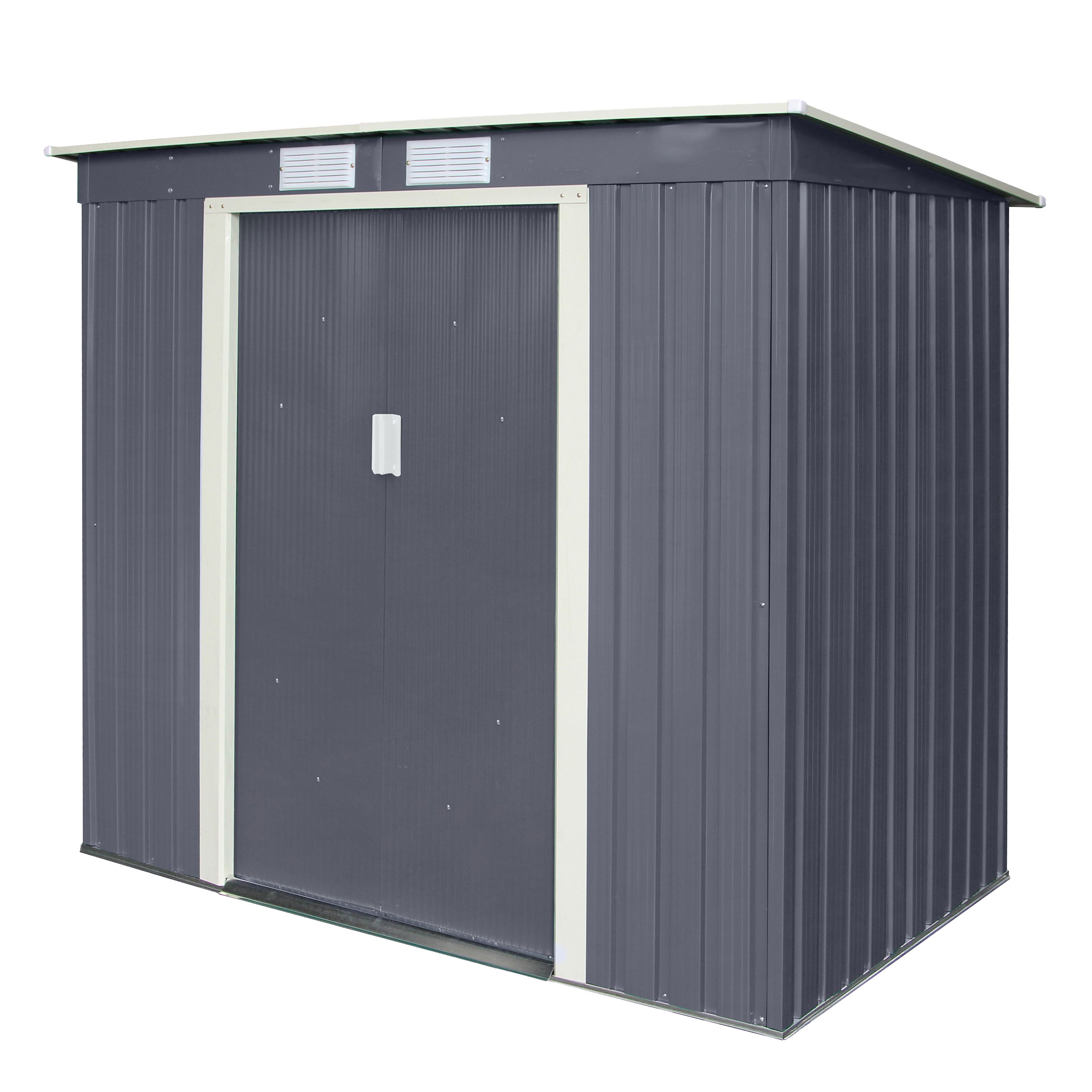 Rowlinson Trentvale 6x4 Ft Pent Dark Grey Metal 2 Door Shed | £265 At B&Q