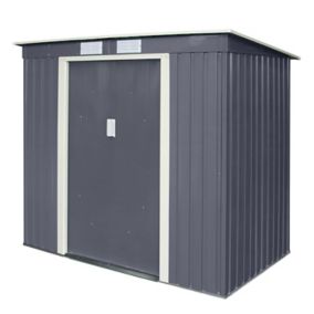 Rowlinson Trentvale 6x4 ft Pent Dark grey Metal Shed