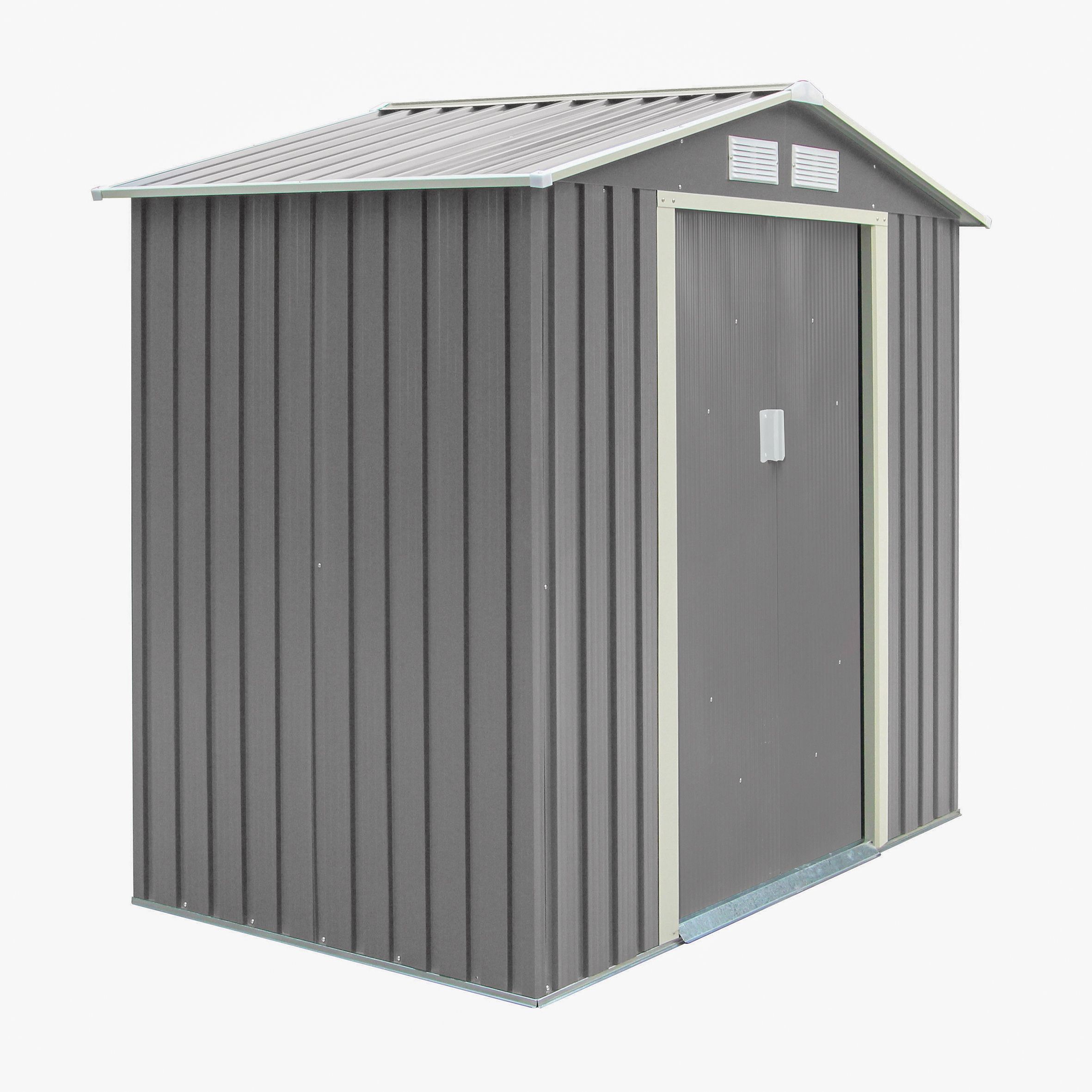 Rowlinson Trentvale 6x4 Ft Pent Light Grey Metal 2 Door Shed | DIY At B&Q