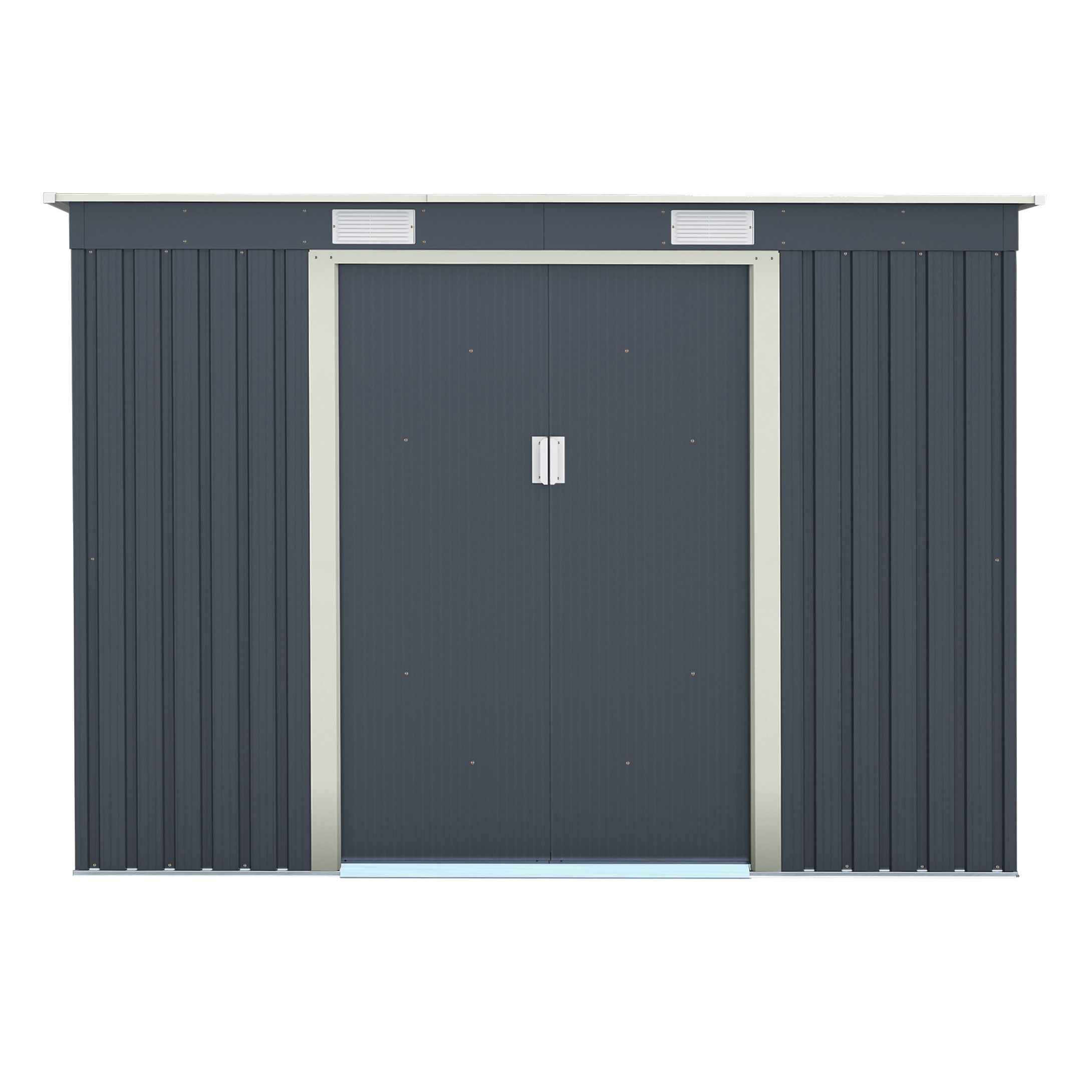 Rowlinson Trentvale 8x4 ft Pent Dark grey Metal 2 door Shed