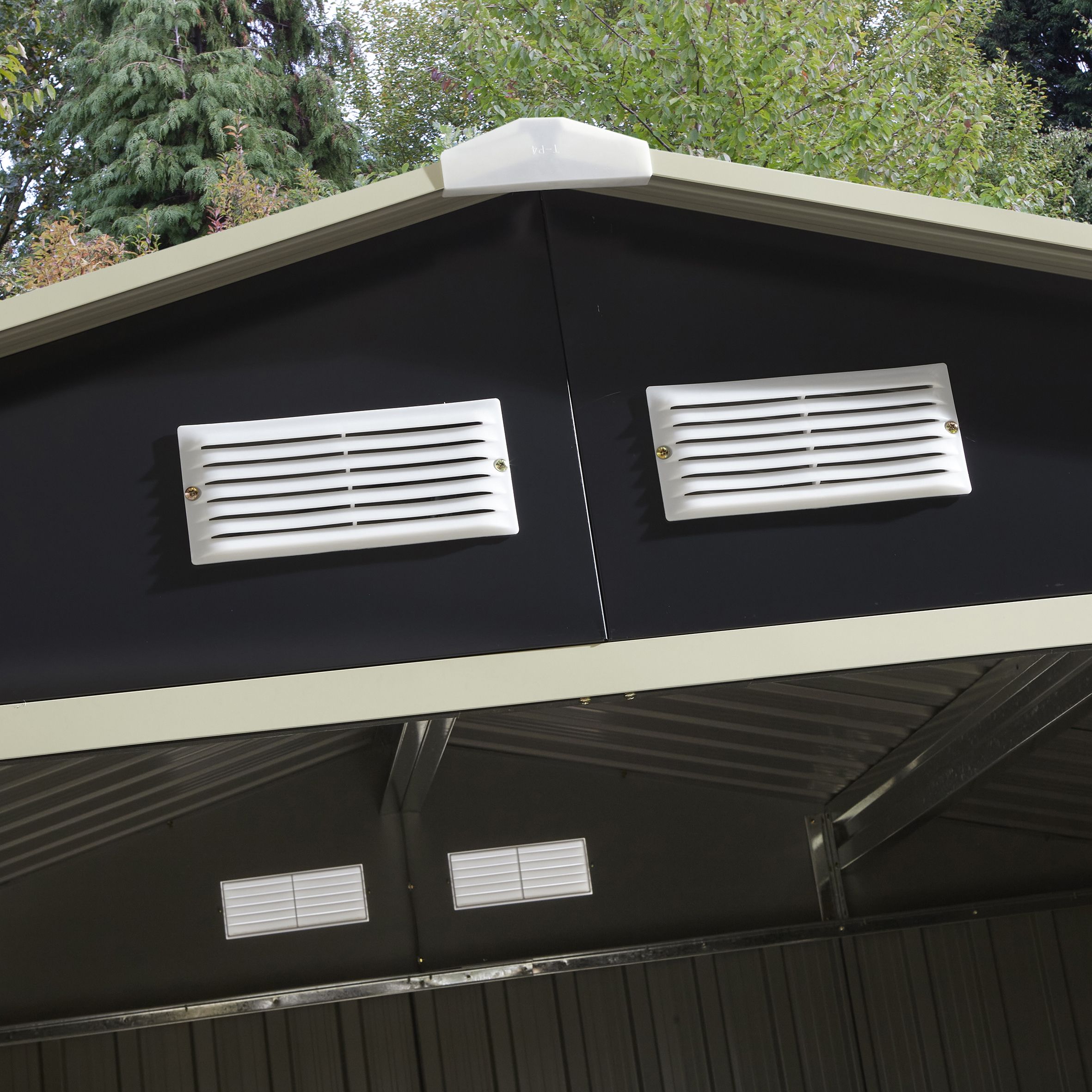 Rowlinson Trentvale 8x6 ft Apex Dark grey Metal 2 door Shed