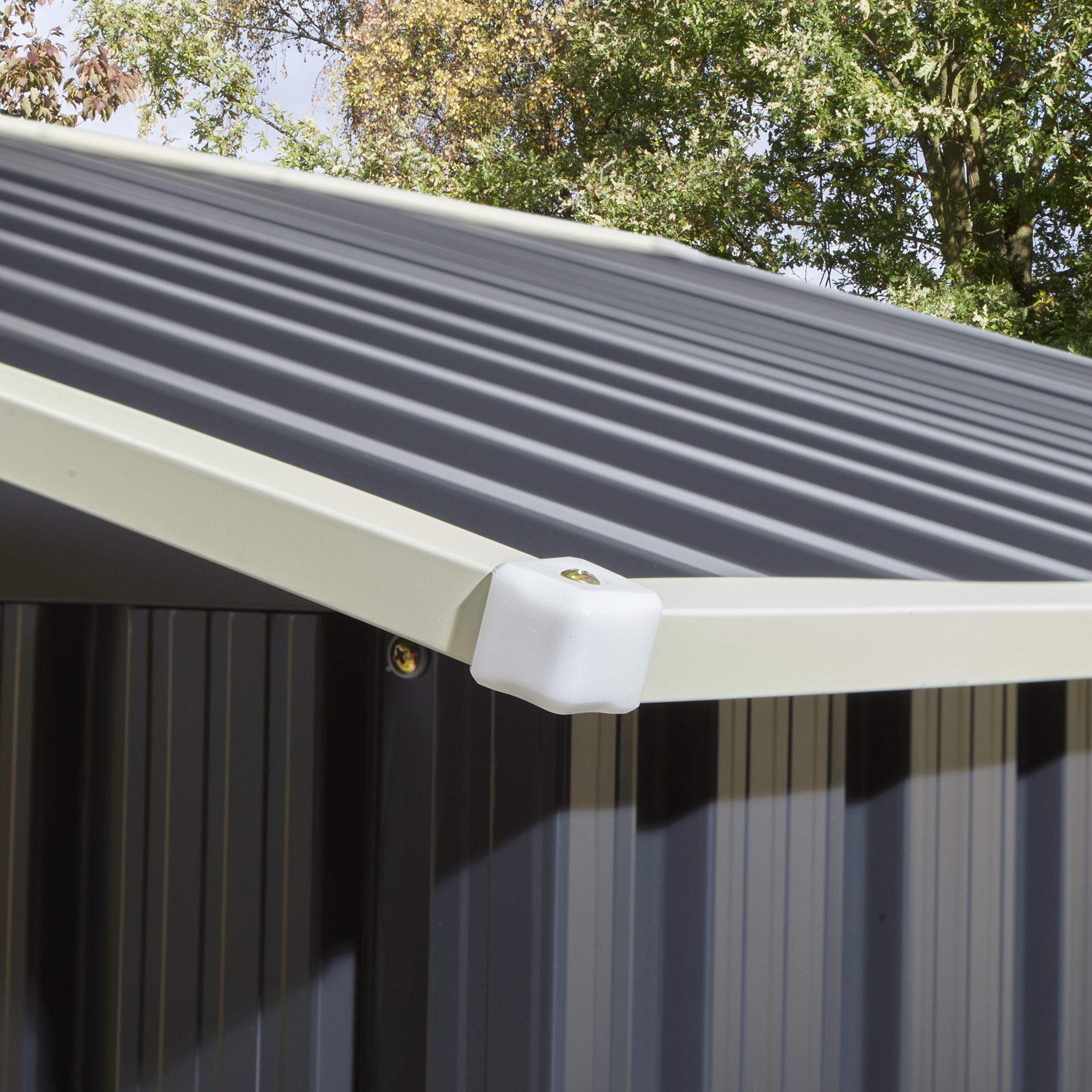 Rowlinson Trentvale 8x6 ft Apex Dark grey Metal 2 door Shed