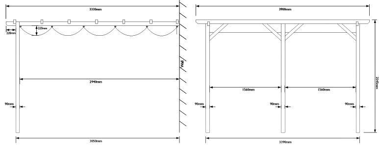 Rowlinson Verona Freestanding Taupe Canopy - Assembly required