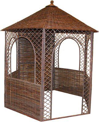 Rowlinson Willow Natural Hexagonal Gazebo, (W)2.48m (D)2.15m - Assembly service included