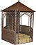 Rowlinson Willow Natural Hexagonal Gazebo, (W)2.48m (D)2.15m with Floor included - Assembly required