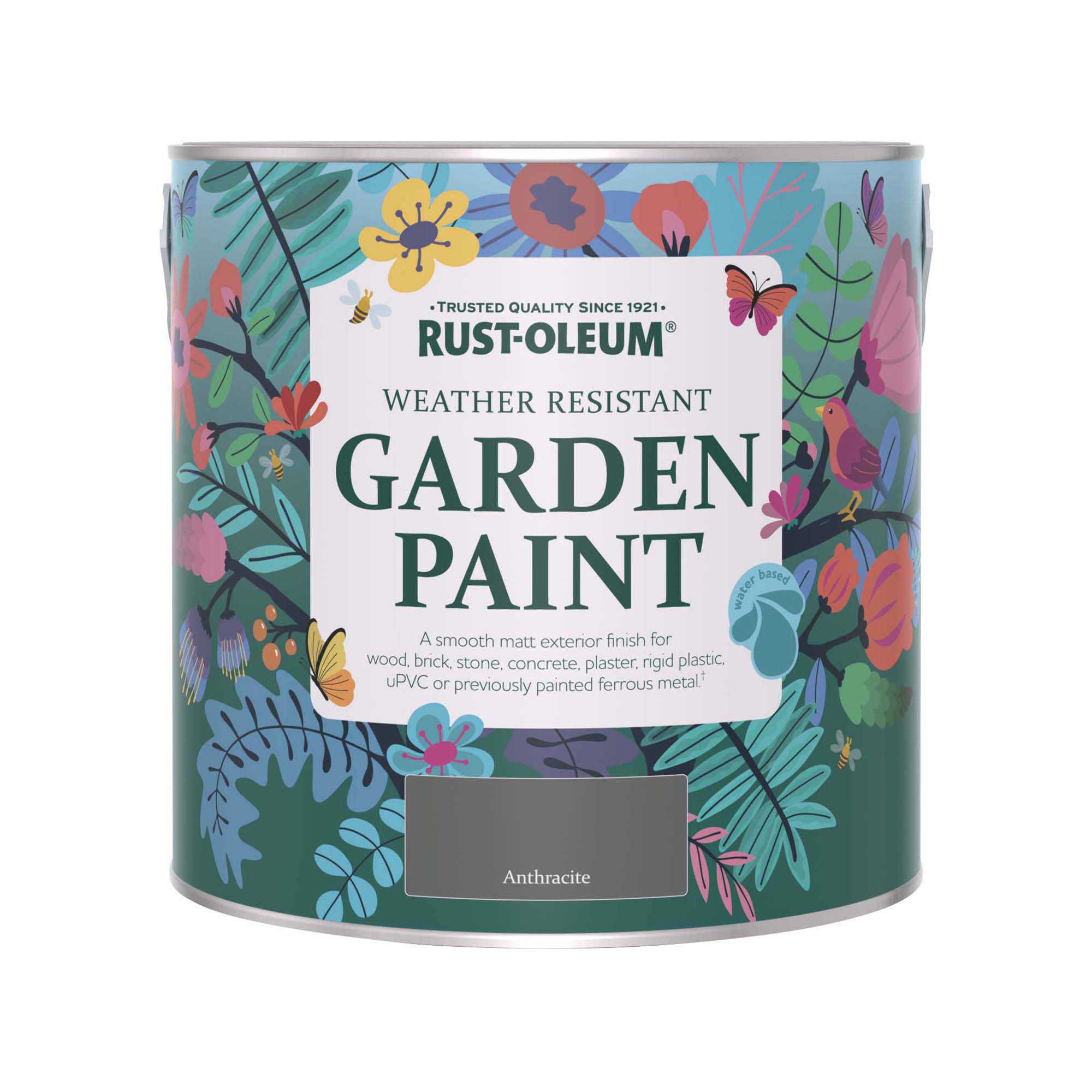 Rust-Oleum Anthracite Matt Multi-surface Exterior Topcoat Paint, 2.5L Tin