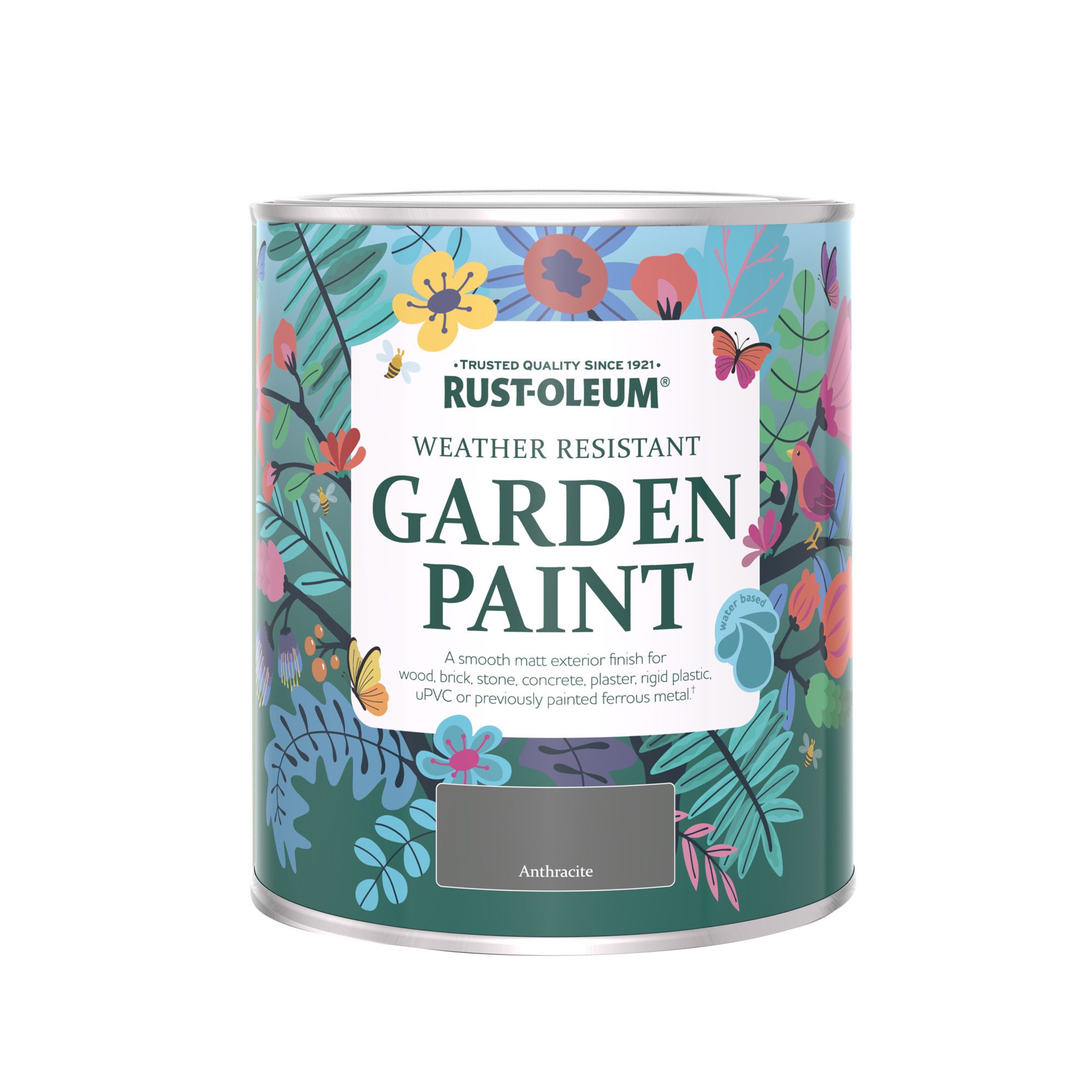 Rust-Oleum Anthracite Matt Multi-surface Exterior Topcoat Paint, 750ml Tin