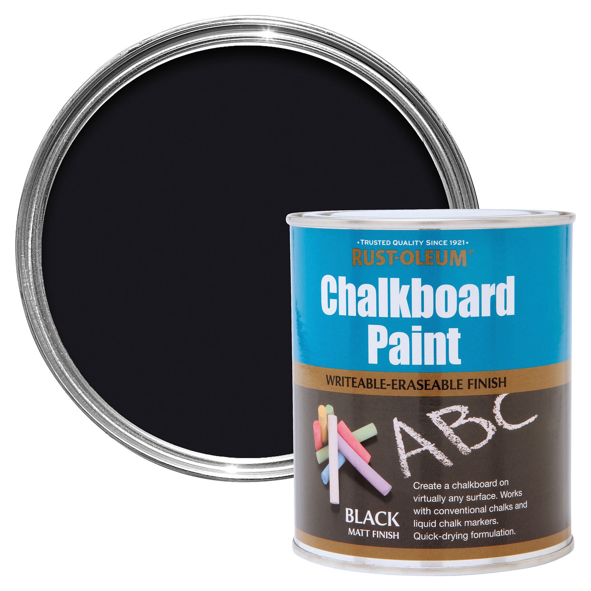 Rust-Oleum Black Matt Chalkboard Paint, 0.75L | DIY At B&Q