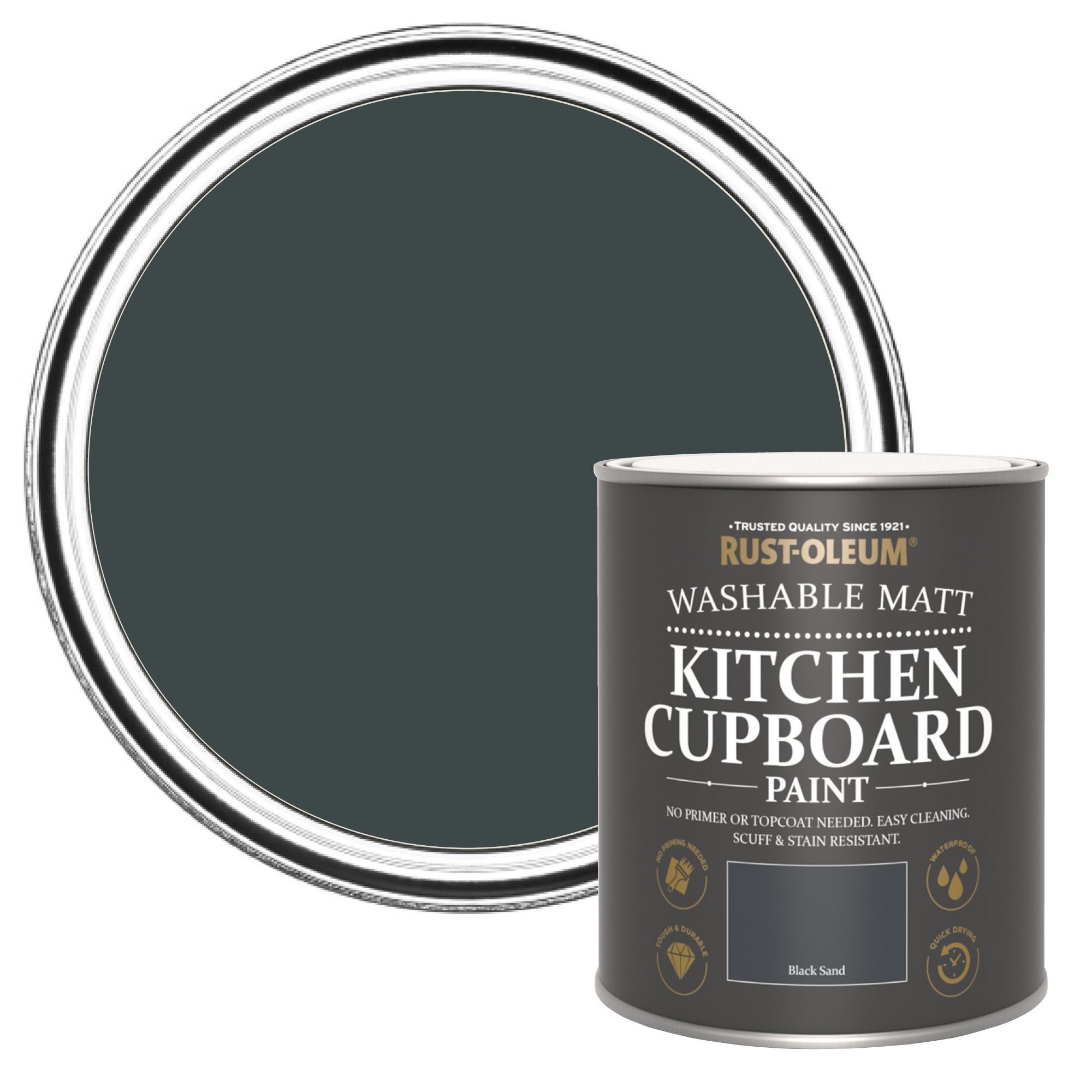 Rust-Oleum Black Sand Matt Kitchen Cupboard paint, 750ml